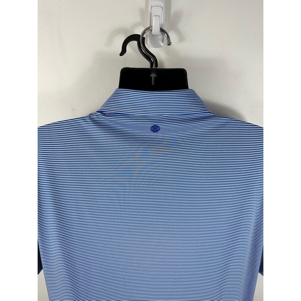 G/Fore Performance Golf Polo Striped Blue White Size XL Mens - Picture 8 of 8